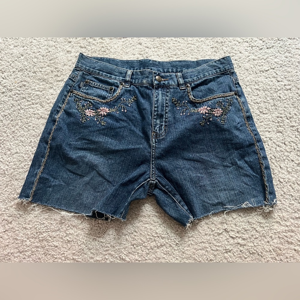 Ralph Lauren Embroidered Denim Women Shorts Size 8